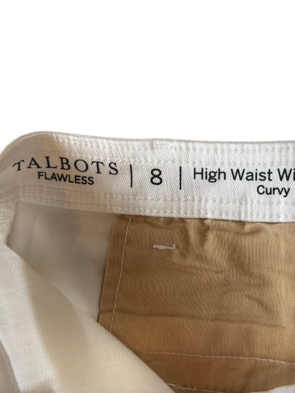 Talbots White Curvy High-Waist Wide-Leg Crop Jeans Womens Size 8 - Picture 7 of 12